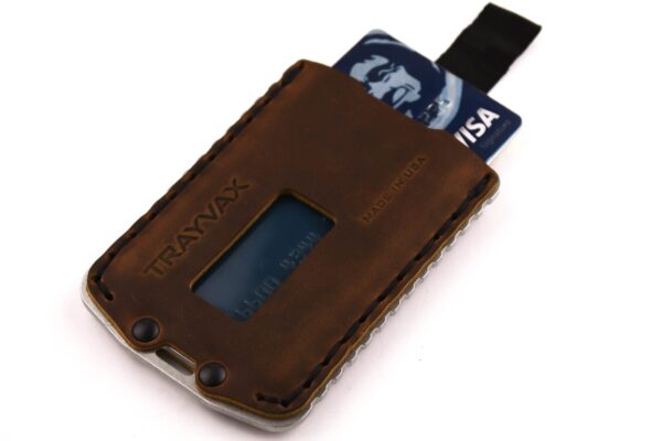 Trayvax Ascent Wallet Raw and Tobacco Brown Slim Minimalist Wallet