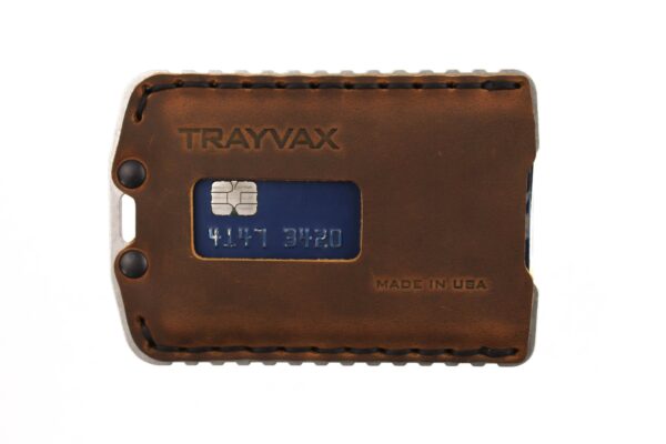 Trayvax Ascent Wallet Raw and Tobacco Brown Slim Minimalist Wallet