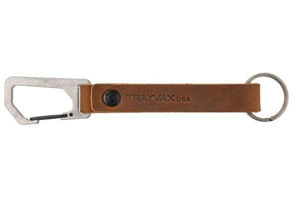 Trayvax Keyton Clip Carabiner Keychain Raw and Tobacco Brown